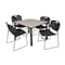 Kee/Zeng Square Maple Table/4 Black Chairs, Square, 36", 36" W, 29" H, Maple TB3636PLBPBK44BK - alternate 1